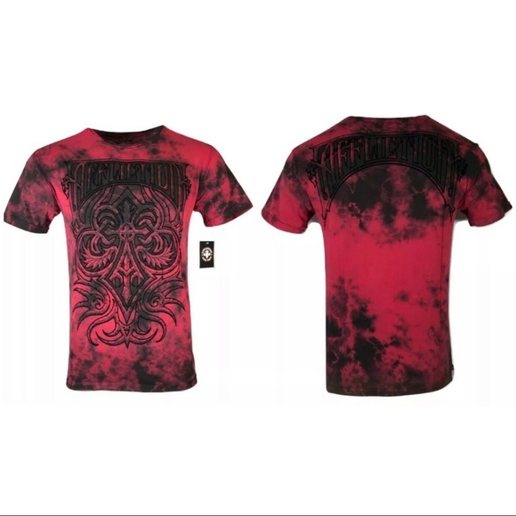 AFFLICTION Mens VALUE CAST FLEUR T-Shirt Biker - Picture 2 of 8